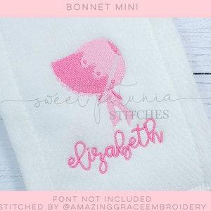 Bonnet Baby Girl New Baby Southern Baby Girl Sun Beach Baby Ruffle Scalloped Grand Millenial Mini Fill Stitch Machine Embroidery Design