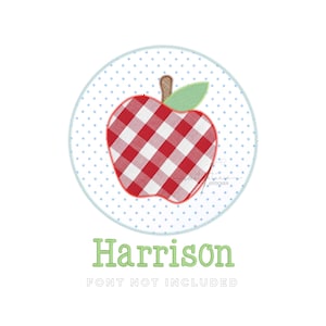 Apple Apples Apple Picking Patch Back to School Kindergarten Teacher Circle ZZ Applique  Zig Zag Stitch Applique Machine Embroidery Design
