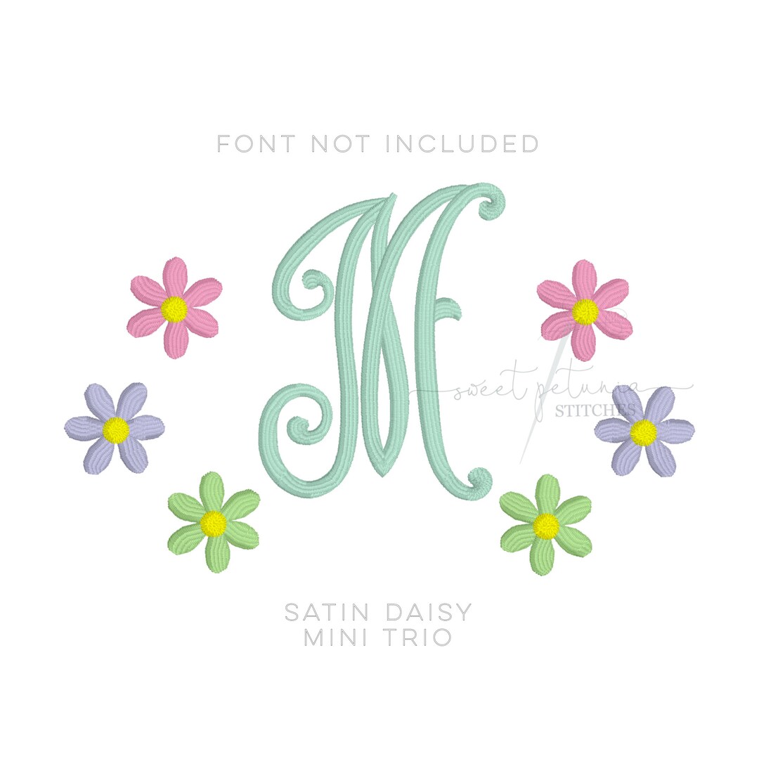 Daisy Daisies Monogram Frame Girly Floral Mini Monogram Add on Girl ...