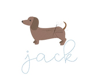 Dachshund Pup Weiner Dog Hot Dog Doxie Mini Fill Stitch Machine Embroidery Design