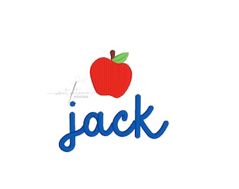 Motivo de manzana, mini relleno de manzana, regreso a clases, jardín de infantes, mini relleno de manzana, polo de manzana, mini relleno, diseño de bordado a máquina