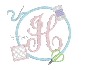 Needlepoint Monogram Frame NDLPT needle point Fill Stitch Machine Embroidery Design • Digital Download •