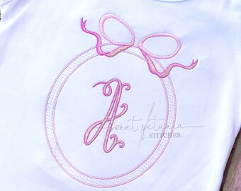 Baby Girl New Ruffle Scallop Baby Preppy Grandmillenial Newborn Bonnet Southern Baby Border Crest Monogram Frame Machine Embroidery Design