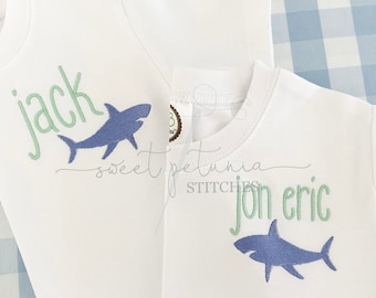 Shark Silhouette Mini Fill Sharks Fish Ocean Waterman Little Boy Southern Mini Fill Stitch Machine Embroidery Design