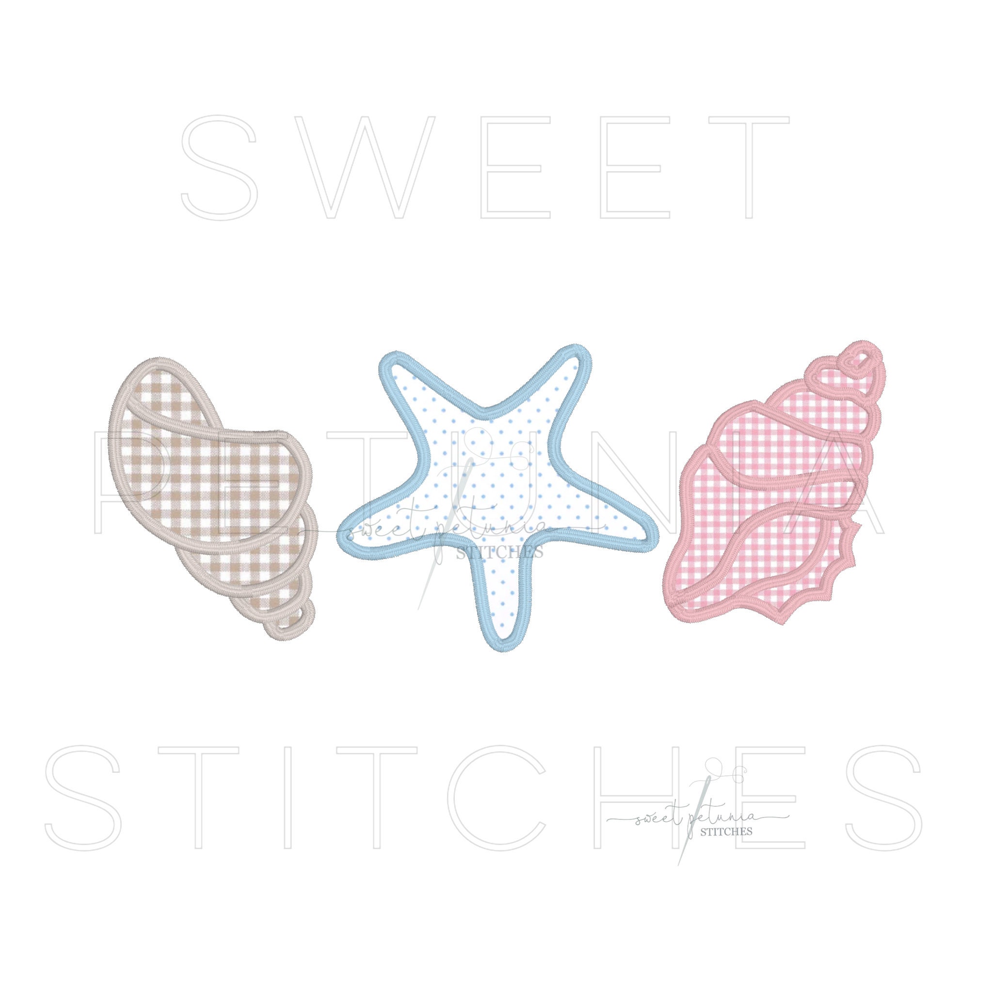 Seashell Conch Shelling Clam Seashells Beachcombing Beachy Satin Stitch ...