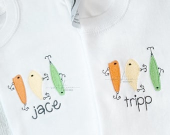 Fishing Lure Tackle Mini Fill Fisherman Lures Fishing Pole Ocean Waterman Little Boy Southern Mini Fill Stitch Machine Embroidery Design