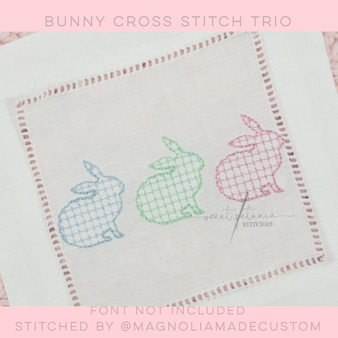 Bunny Rabbit Easter Cross Stitch Hand Embroidery Hop Hop Cottontail ...