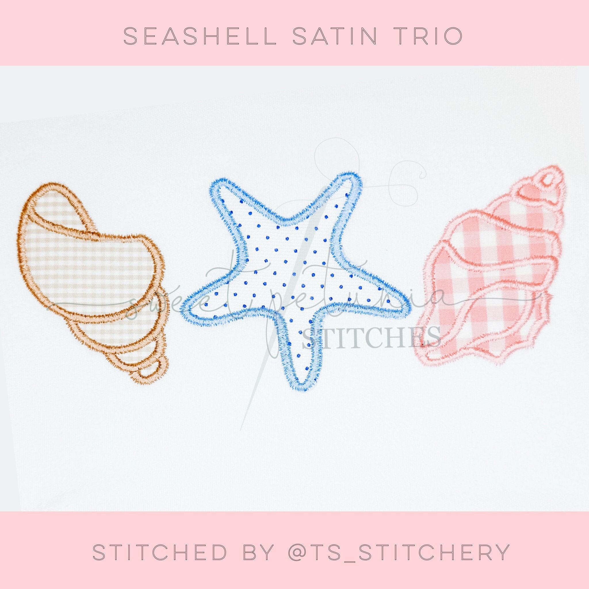 Seashell Conch Shelling Clam Seashells Beachcombing Beachy Satin Stitch ...