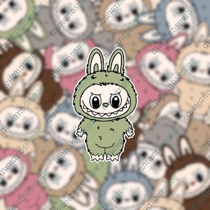 Labubu inspired Stickers, the monsters macaron, laptop, water bottle, sticker set, holographic, glossy, soft touch stickers, waterproof