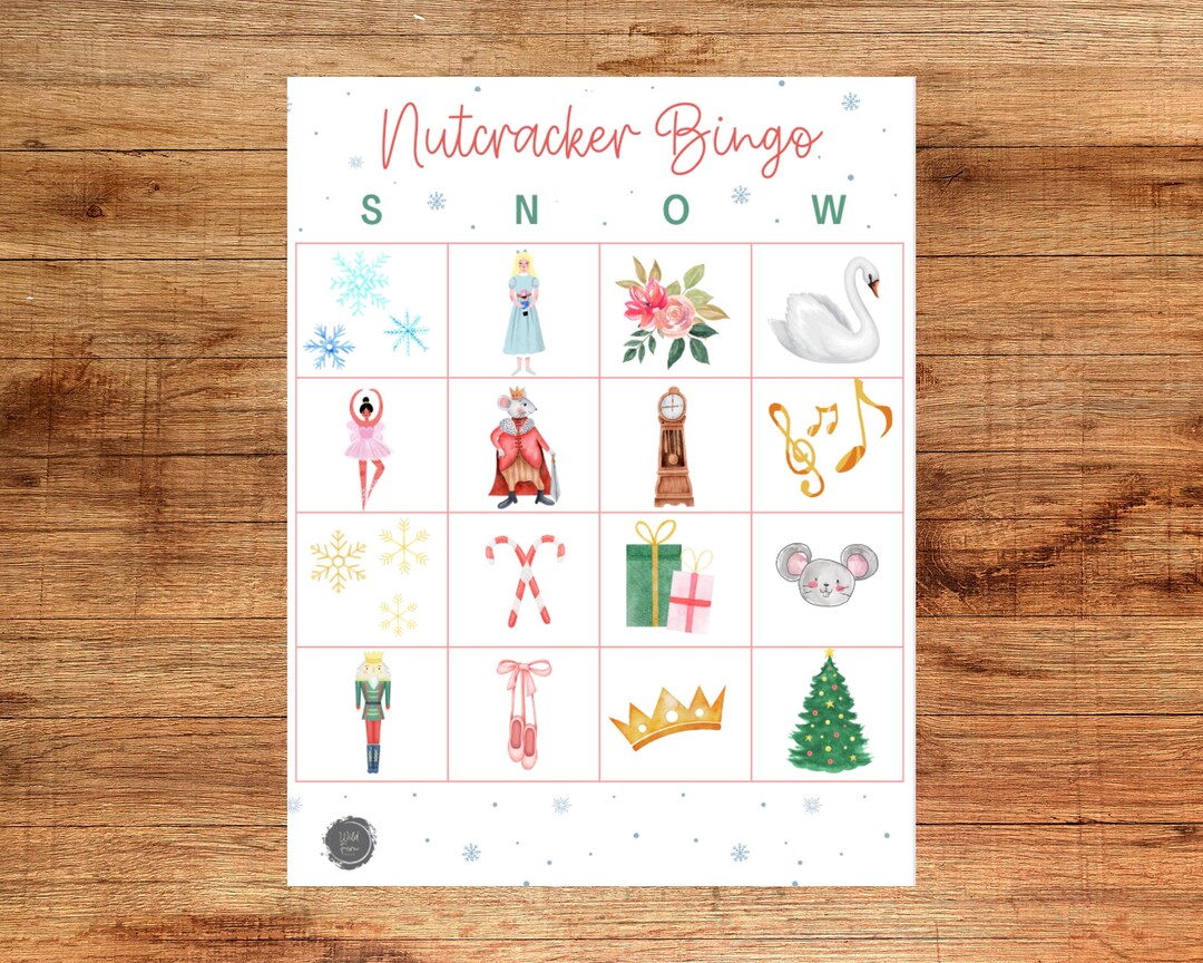 Nutcracker Bingo Cards Etsy