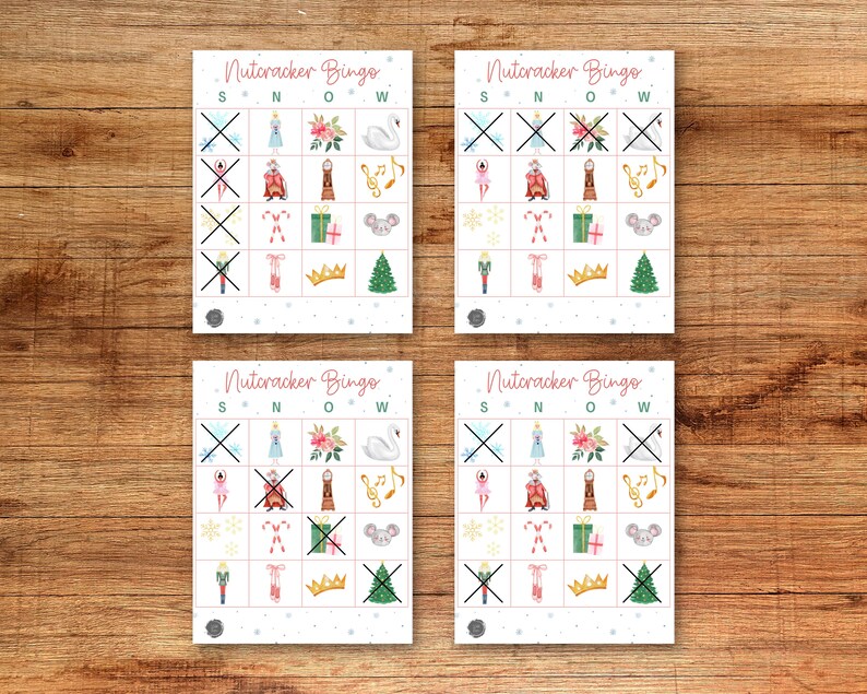 Nutcracker Bingo Cards Etsy