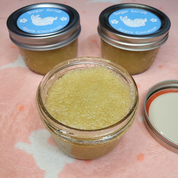 Apple Cinnamon Essential Oil 100% Natural Handmade Exfoliating Sugar Body  Scrub 8oz 