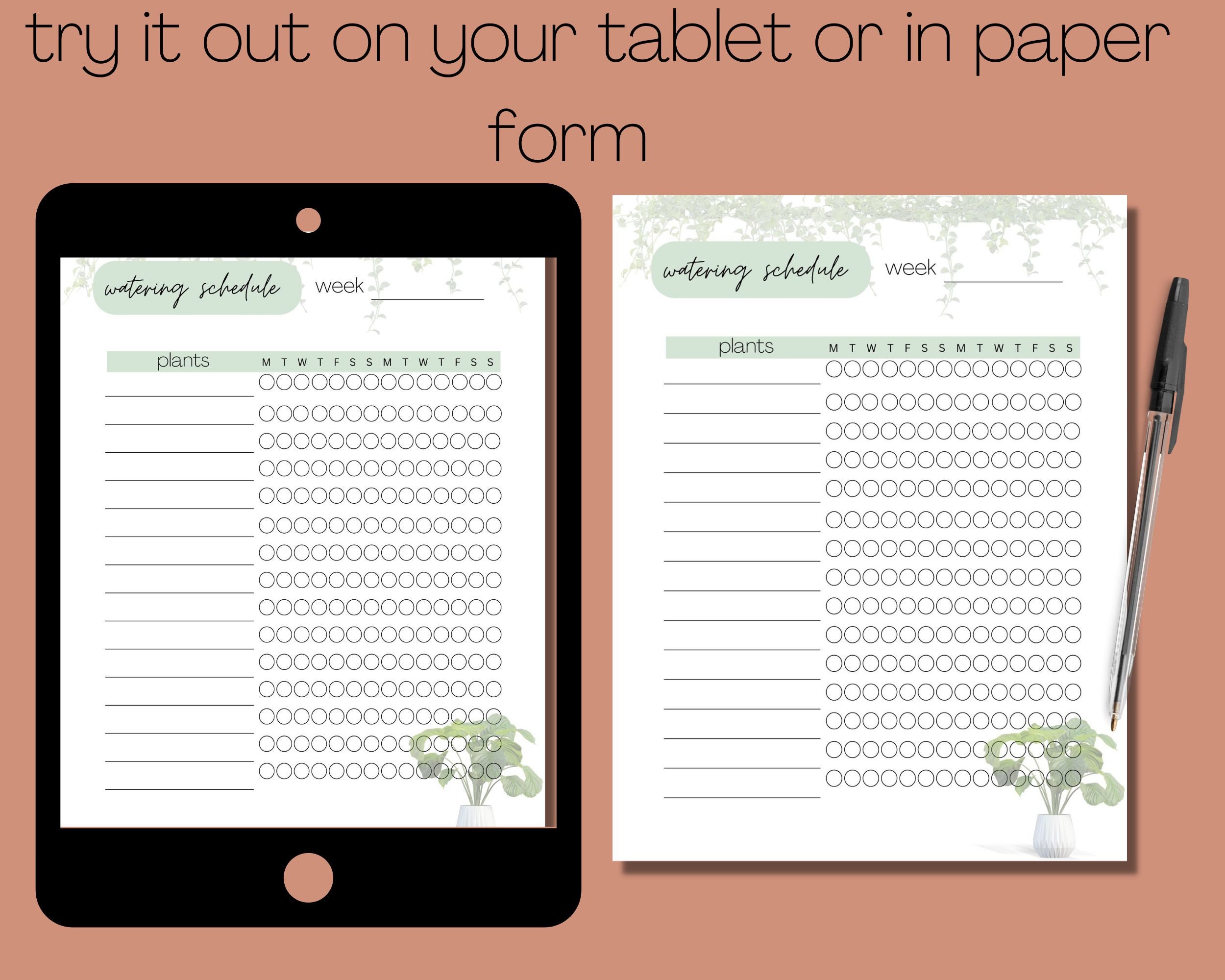 Printable/digital Plant Watering Schedule - Etsy