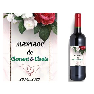 Adhesive Labels Wine and Champagne Bottles | Wedding | | baptism | EVJF | EVJG|babyshower...