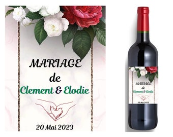 Adhesive Labels Wine and Champagne Bottles | Wedding | | baptism | EVJF | EVJG|babyshower...