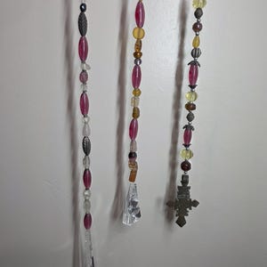 Christmas Ornaments, Crystal Prism 3 Strands Rainbow Makers Glass Bead