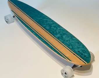 Coastside Cruiser Solid Oak Longboard in “Beach Break” Design