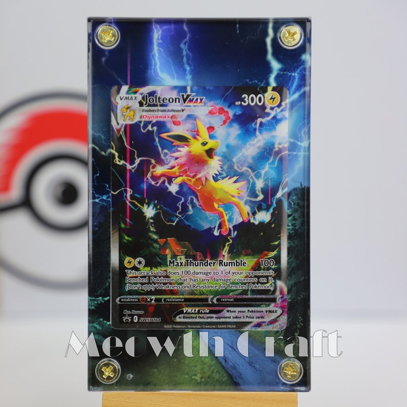 Jolteon VMAX Alt Art Custom Pokemon Card Display for Ultrapro