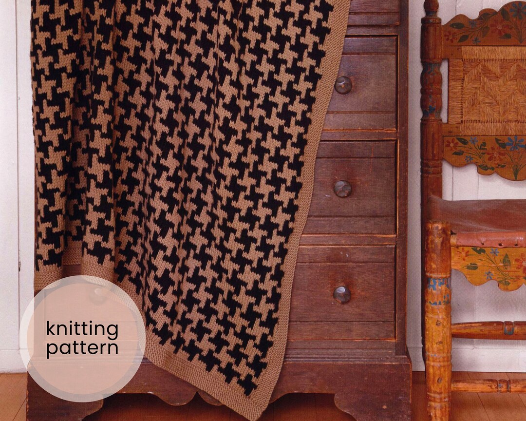 Houndstooth Afghan Knitting Pattern PDF - Etsy