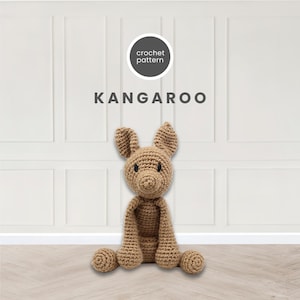 Tier Häkelanleitung Känguru Häkelanleitung PDF Design in 4 Größen Amigurumi DIY Plushie Tutorial Digital Downloads