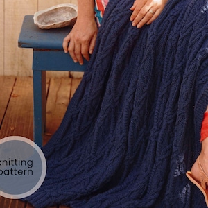 Textured Knots Throw Blanket Knitting Pattern PDF