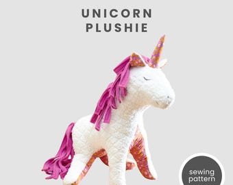 Einhorn Plüsch Schnittmuster PDF DIY Kuscheltier Basteln Anleitung Digitaler Download