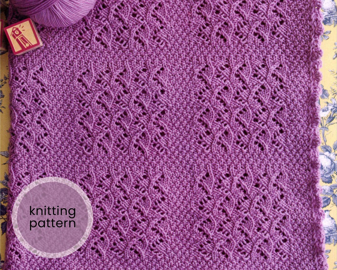 Purple Lace Baby Blanket Knitting Pattern PDF - Etsy