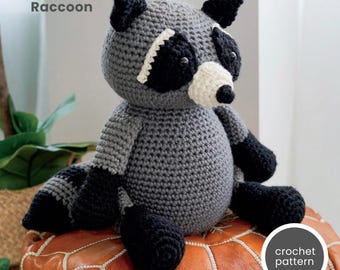 Raccoon Crochet Pattern: Large Amigurumi Plush Toy (PDF)