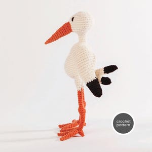 Stork Crochet Pattern Long-Legged Amigurumi Bird PDF Tutorial for All Levels
