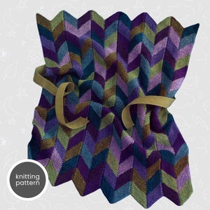 Chevron Pointy Zig Zag Knitted Baby Blanket Pattern Digital Download for DIY Knitters