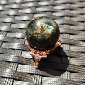 Small Rainbow Flash Labradorite Crystal Sphere
