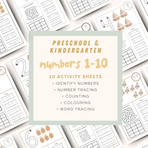1-10, Number Tracing, Handwriting practice, Kindergarten Worksheets, Learning Numbers, Learning Binder, Preschool Activity