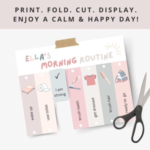 Morning & Evening Routine Flip Chart, Editable Visual Schedule | Kindergarten Preschool Homeschool Printable | Montessori Custom Routine