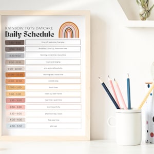 Daily Daycare Schedule, Daycare Forms, Daycare Provider, Home Daycare, Childcare Forms, Editable Template, Daily Routine, Canva Template,