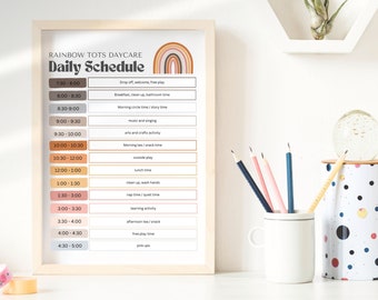 Daily Daycare Schedule, Daycare Forms, Daycare Provider, Home Daycare, Childcare Forms, Editable Template, Daily Routine, Canva Template,