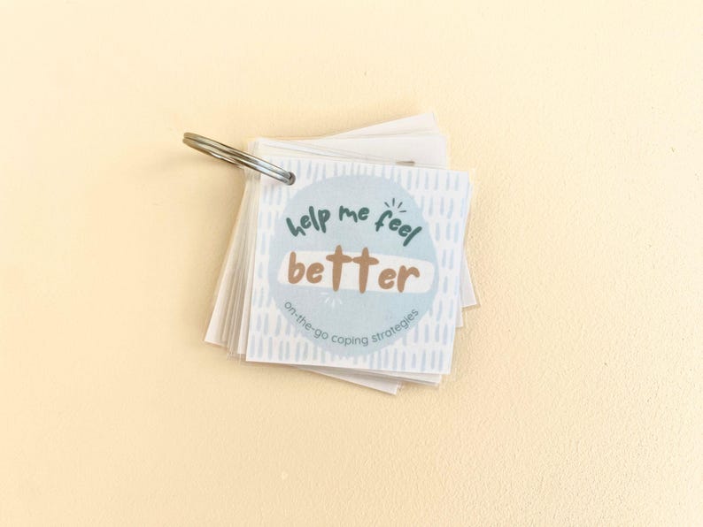 This pocket-sized printable keyring is packed with simple, effective coping strategies to help your child manage big emotions—wherever they are. Perfect for school, outings, and transitions!