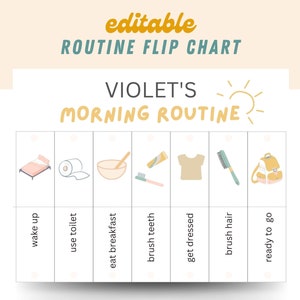 Toddler Routine Flip Chart | Morning & Evening Routine Flip Chart | Editable Visual Schedule | Routine Flip Chart for Kids | Kids Flip Chart