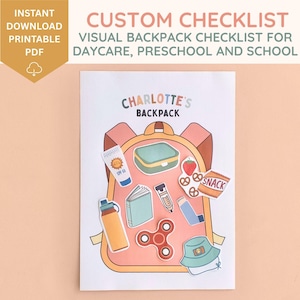 Kids Daily School Bag Checklist Schedule, Custom Chore Chart, Daily Routine Responsibility Chart, Kids Visual Routine Chart, School Backpack