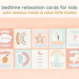 Gute-Nacht-Entspannung Karten, Achtsamkeitskarten für Kinder druckbar, Affirmationskarten Kinder, achtsames Atmen, eEmotive Toolbox
