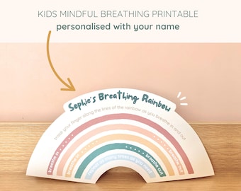 Custom Rainbow Breathing, Emotional Regulation Visual, Deep Breathing Mindful Tracing Visual, Childrens Emotional Literacy Resources