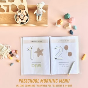 Preschool morning menu printable, homeschool preschool, preschool worksheets, homeschool menu, alphabet printable