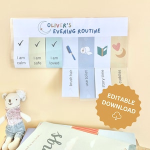 Toddler Routine Flip Chart | Morning & Evening Routine Flip Chart | Editable Visual Schedule | Routine Flip Chart for Kids | Kids Flip Chart