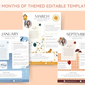 Editable School Newsletter Template, Newsletter Bundle, Monthly Newsletter, Email Template, Parent Communication, Teacher Resources, PTA Bild 3