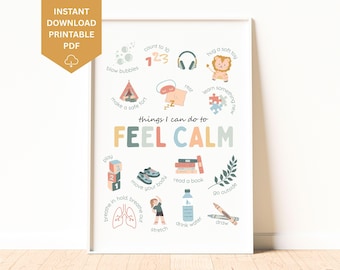 Coping Skills Poster, Therapy Office Decor, School Counselor, Anxiety Relief, Calming Strategies, Mental Health, CBT, Digital Download