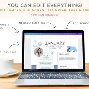 Editable School Newsletter Template, Newsletter Bundle, Monthly Newsletter, Email Template, Parent Communication, Teacher Resources, PTA Bild 4
