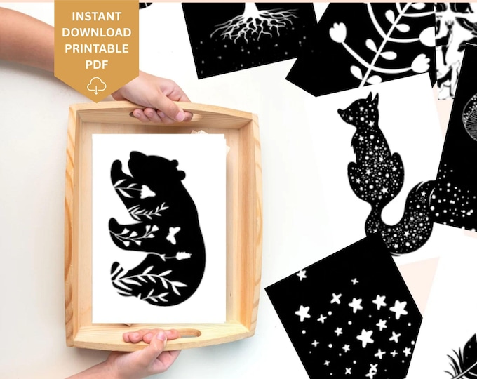 120 High Contrast Baby Cards Bundle: Black and White Montessori Infant ...