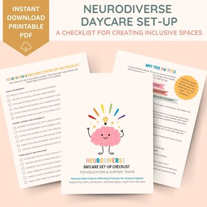 Neurodivergent Daycare Checklist, Daily Daycare Schedule, Daycare Forms, Daycare Provider, Home Daycare, Childcare Center,