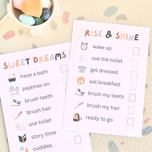 Childrens Daily Routine Chart, Kids Morning Routine, Daily Planner for Kids, Visual Timetable Schedule, Autism Visual, Toddler Chore Chart,