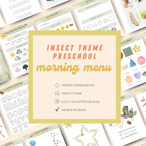 Preschool morning menu printable, homeschool preschool, preschool worksheets, homeschool menu, alphabet printable