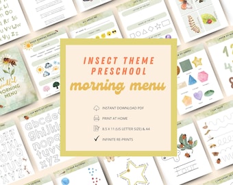 Preschool morning menu printable, homeschool preschool, preschool worksheets, homeschool menu, alphabet printable
